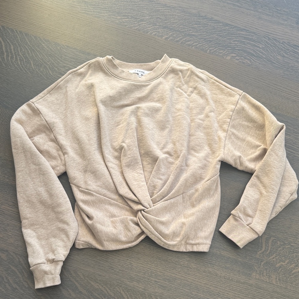 Frame light beige/ Cream Twist Front Sweatshirt